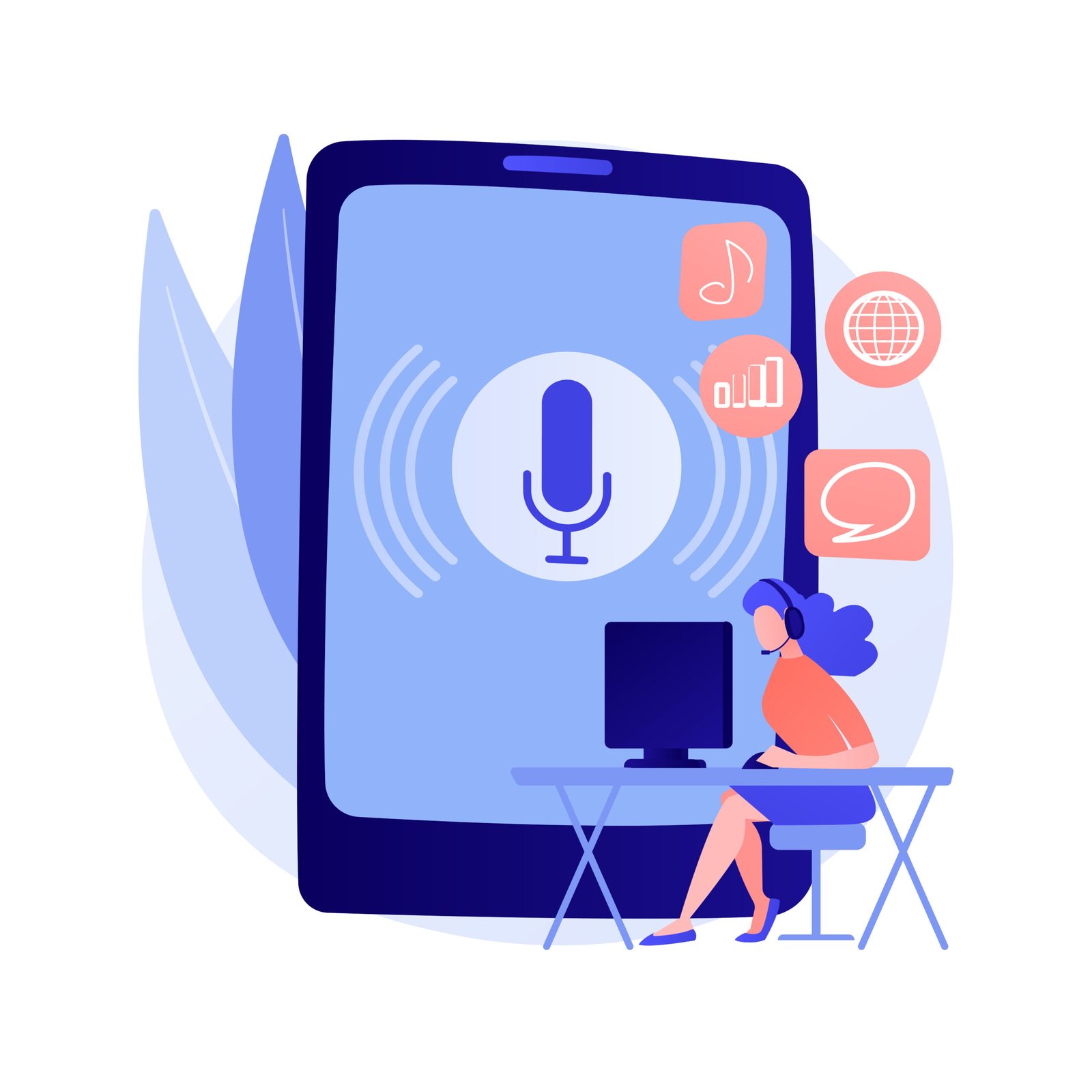 Podcast content abstract concept vector illustration. AEO Services for Google AI Overview